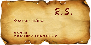 Rozner Sára névjegykártya