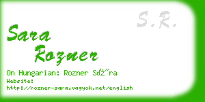 sara rozner business card